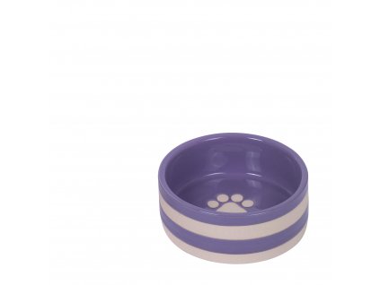Keramická miska pre psov a mačky s motívom labky Nobby Strio S 0,3l fialová/krémová