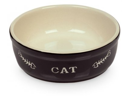 Kvalitná ťažká miska pre mačky na vodu a krmivo s priemerom 13,5cm a objemom 240ml Nobby Cat čierna