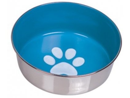 Nerezová miska pre psy a mačky na vodu a krmivo s priemerom 14cm a objemom 450ml Nobby Paw S modrá