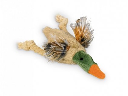 Ležiaca plyšová kačka s catnipom pre mačky Nobby o veľkosti 10cm