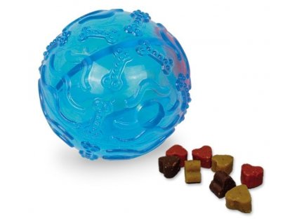Zábavná hračka pre psov z termoplastickej gumy s otvorom na naplnenie maškrtou Nobby TPR Snackball S