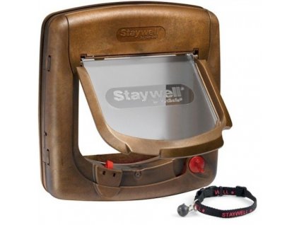 Prechodové drierka pre mačky s magnetickým zámkom Staywell 420 drevo