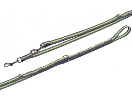 Nastaviteľné reflexné vodítko pre psov z nylonu Nobby Variado M-L 240cm neón-žltá