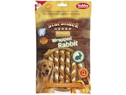 Pochúťka pre psov s králičím mäsom Nobby StarSnack BBQ Wrapped Rabbit 113g