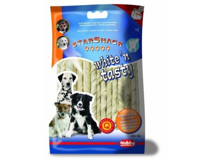 Snack pre psov z byvolej kože obohatený o vápnik Nobby White and Tasty twist 165g 30ks