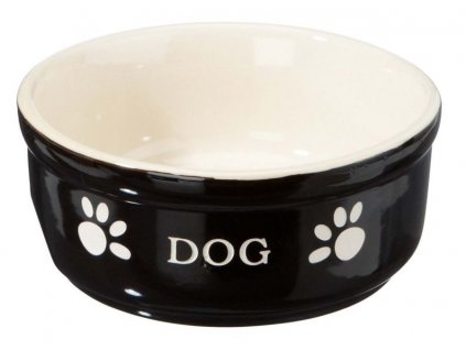 Keramická miska pre psy na vodu a krmivo veľkosti L Nobby Dog v čiernej farbe