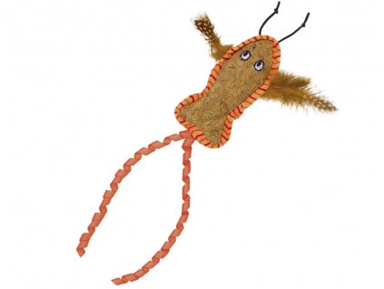 Korkový homár s dlhými nohami pre mačky s pridaným catnipom Nobby o dĺžke 29cm v oranžovej farbe