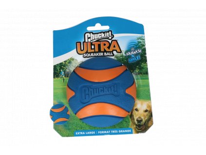 Zábavná skákajúca loptička s pískatkom pre psov Chuckit Ultra Squeaker Ball XL