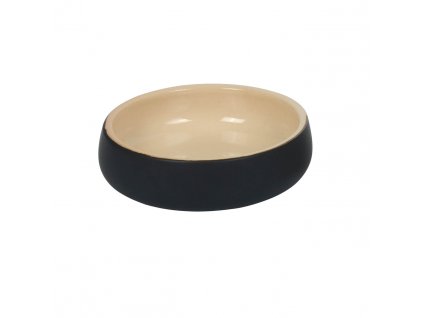 Elegantná keramická miska na vodu a krmivo pre psov a mačky Nobby Soleno 0,35l krémová/čierna