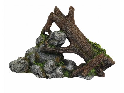 Kvalitná dekorácia do všetkých typov akvárií Nobby Wood with Rock 23,5 x 9 x 14,7 cm