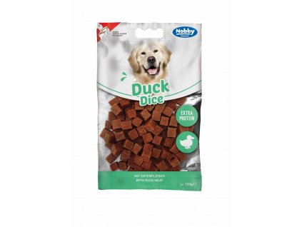 Duck Dice snack pre psov 100g: sušené kačacie mäso v praktických kúskoch