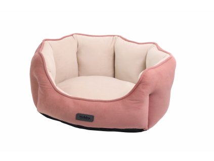 Nobby Majid broskyňa 45 x 40 x 19 cm: oválny pelech s vysokým okrajom a zamatovým povrchom pre psy