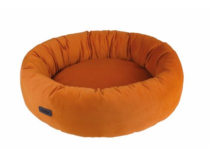 Nobby Donut Cumba Ø 80 x 22 cm karamel: oválny pelech pre psov so zamatovým povrchom