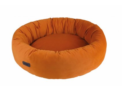 Nobby Donut Cumba Ø 100 x 28 cm karamel: oválny pelech pre psov so zamatovým povrchom