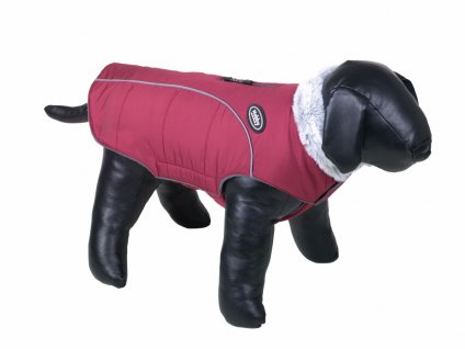 Nobby Alva 26 cm ččervená: hrejivý kabát pre psy s bezpečnostnými prvkami