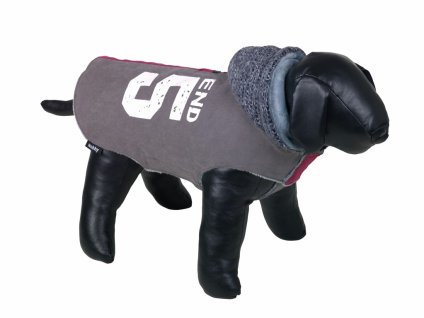 Nobby Depend 26 cm červená/sivá: teplý a štýlový pulóver s názvom pre psy