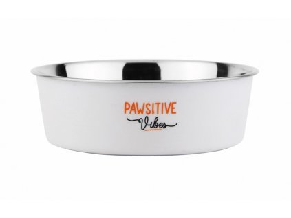 Nobby Pawsitive vibes 500 ml: štýlová protišmyková miska pre psy a mačky z nerezu a plastu