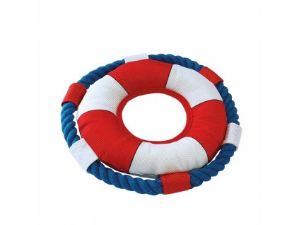 Nobby Koleso Floating Ø 20 cm 35,5 cm: plávajúca hračka pre psy s pískatkom a lanom