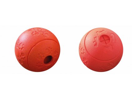 Nobby snackball Ø11 cm červená: gumená hračka pre psy na naplnenie maškrtami