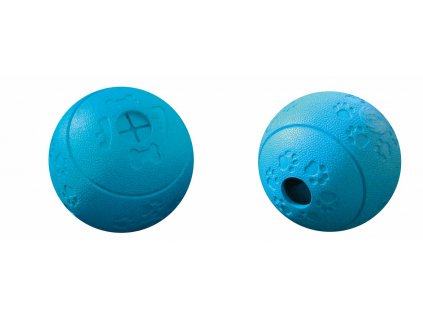 Nobby snackball Ø11 cm modrá: gumená hračka pre psy na naplnenie maškrtami