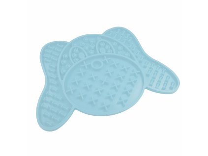 Nobby Dog 20 x 14,5 cm modrá: silikónová lízacia podložka pre psy v tvare psej hlavy