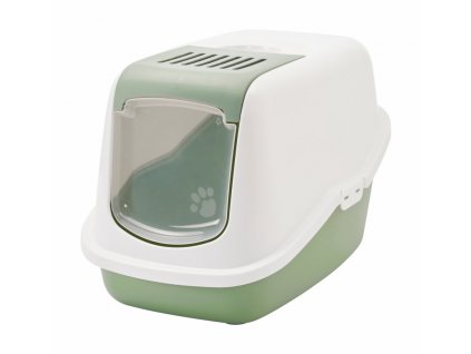 Nobby Nestor 56 x 39 x 38,5 cm zelená-biela: obĺúbená uzavterá toaleta pre mačky