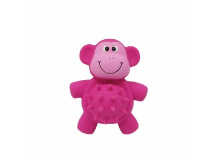Latexová opica Nobby 13,5 cm: zábavná plná hračka na žuvanie pre šteniatka s pískatkom
