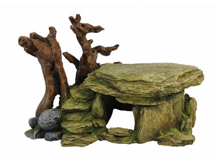 Kvalitná dekorácia do všetkých typov akvárií Nobby Rock Cave with Wood 29 x 17,2 x 18,2 cm