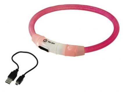 Svietiaci obojok pre psy s LED nabíjaním pre lepšiu viditeľnosť Nobby Visible S 35cm