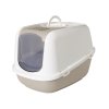 Plastové WC pre mačky s odnímateľným krytom Savic Nestor Jumbo 66x48x46cm vo farbe mokka-biela