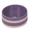Keramická miska pre psov a mačky s motívom labky Nobby Strio XL 2l fialová/krémová