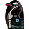 Moderné samonavíjacie vodítko pre psy do 12kg Flexi Comfort XS čierna s páskou 3m