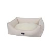 Komfortný hranatý pelech pre psov a mačky v štýlovom manšestrovom vzhľade Nobby Kamba 80cm béžová