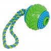 Šetrná plávajúca hračka z termoplastickej gumy s lanom pre šteniatka Nobby 8cm modrá/zelená