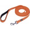 Ploché poplastované stopovacie vodidlo pre psa na výcvik Cover M-L 10m v oranžovej farbe