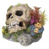 Kvalitná dekorácia do všetkých typov akvárií Nobby Skull - Lebka s rastlinami 13,5x13,5x10,5cm