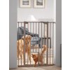 Pevná zábrana pre psy s dvierkami pre mačky do bytu alebo domu o výške 107 cm s nastaviteľnou šírkou