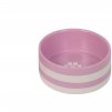 Keramická miska pre psov a mačky s motívom labky Nobby Strio L 1,25l ružová/krémová