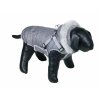 Nobby Polar 2v1 26 cm sivá: kvalitná zimná bunda pre psy s postrojom a kapucňou