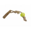 Nobby Kávovníkové drevo s lanom a loptou S: hračka pre psy s cca. 40 cm dĺžkou