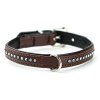 Koženkový obojok pre psy so Swarowski kryštálmi pre obvod krku 27-32cm Nobby Crystal S v hnedej farb