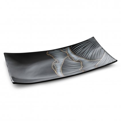 KERAMICKÝ TALÍŘ LIMITED COLLECTION PEONIA 41X21 CM ČERNÁ