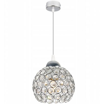 Závěsné svítidlo Crystal, 1x stříbrné křišťálové stínítko, ch