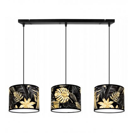 elegancka lampa nowoczesna z regulacja i abazurem w roslinne wzory