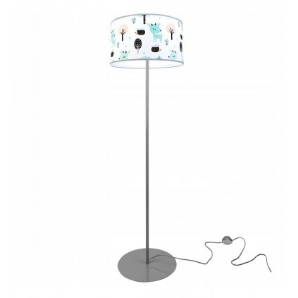 Dětská stojací lampa Bambi, 1x textilní stínítko se vzorem, (výběr ze 2 barev konstrukce), o