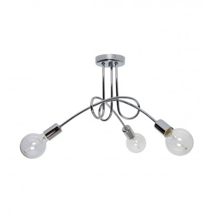 Stropní svítidlo Edison 3, chromové tělo svítidla