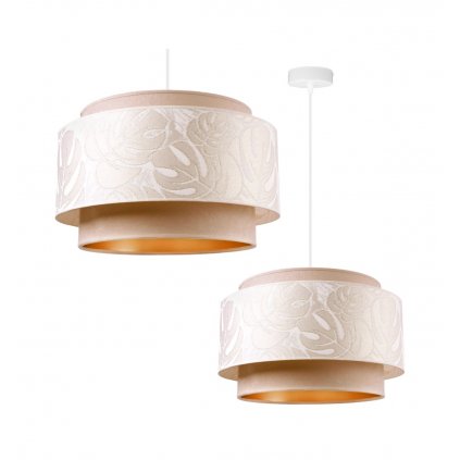 lampa sufitowa wiszaca zyrandol z kremowym abazurem do salonu 45 cm e27 werona