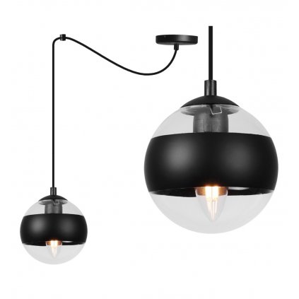 lampa sufitowa typu pajak toledo czarna klosze kule loft gwint e14