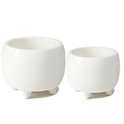 PLASTOVÝ KVĚTINÁČ BOTANICE SADA 2KS 30X24 CM+23X18,5 CM KRÉMOVÁ