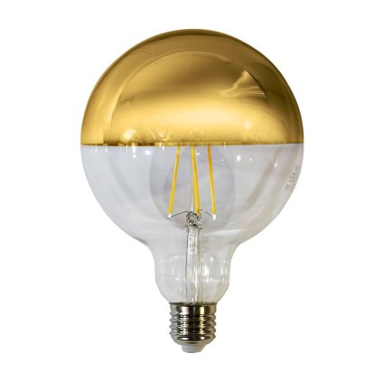 Dekorační LED žárovka se zrcadlovým vrchlíkem E27 teplá 3000k 7w 806 lm zlatá